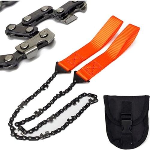 Portable Handheld Survival Chain Saw Emergency 24 Inch Chainsaw with Bag Outdoor Camping Hiking Handsaw Wood Cutting Tool