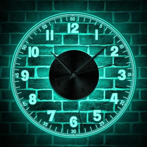 Arabic Numerals Modern Wall Clock With LED Backlight Hours & Minutes Concise Illuminated Wall Watch Living Room Unique Art-Decor