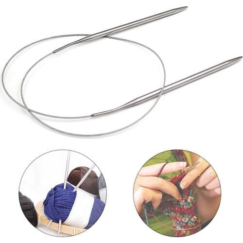 43/60/120cm Extended Ring Needles Wire Rope Ring Stainless Steel Needle Sweater Needle Pin Crochet Needle knitting Tools