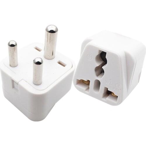 10pcs/Lot Universal UK US EU AU to Small South Africa 3 Pin Travel Power Adapter Electrical Socket International Plug Adaptor