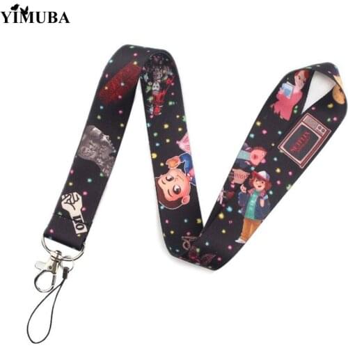YIMUBA Novelty Stranger Things TV Series Keychain Lanyards for USB ID Card Badge Holder Mobile Phone Neck Strap Webbing Key Ring