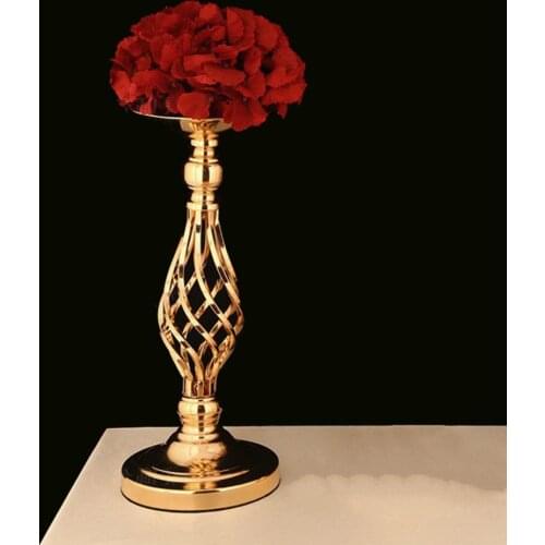 40cm Iron Art Candlestick Flower Candle Holder Candelabra Wedding Party Ornament Centerpiece Event Flower Rack Wedding Decoratio