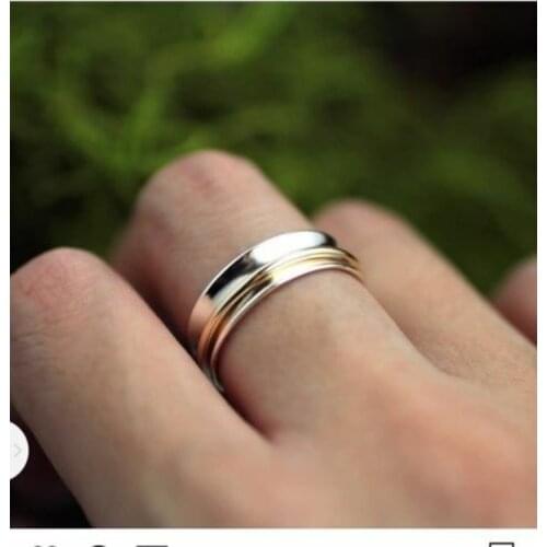 925 Sterling Silver Spinner Ring Meditation Ring Statement Ring Size 5-12