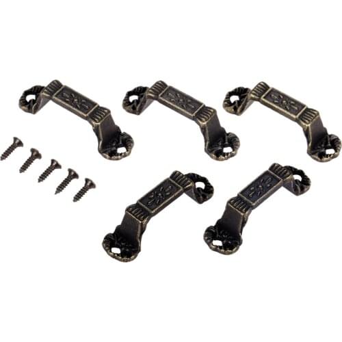 5Pcs 40*10mm Antique Bronze Drop Handle Pulls Chinese Wardrobe Cabinet Drawer Push Pull Door Handles & Knobs Furniture Hardware