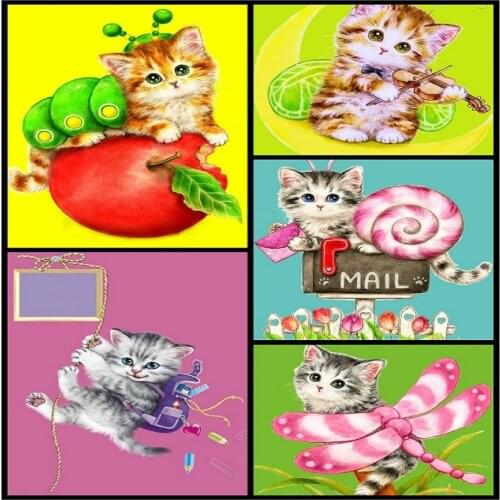 5D DIY Diamond Painting Cat Craft Kit Full Square Diamond Embroidery Animal Cross Stitch Mosaic Home Decor Gift