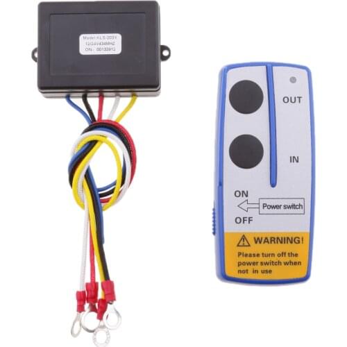 Wireless Remote Control Winch+Receiver Kit Switch Kit KLS-203 DC12/24V for Jeep Car Truck ATV SUV UTV 433MHz