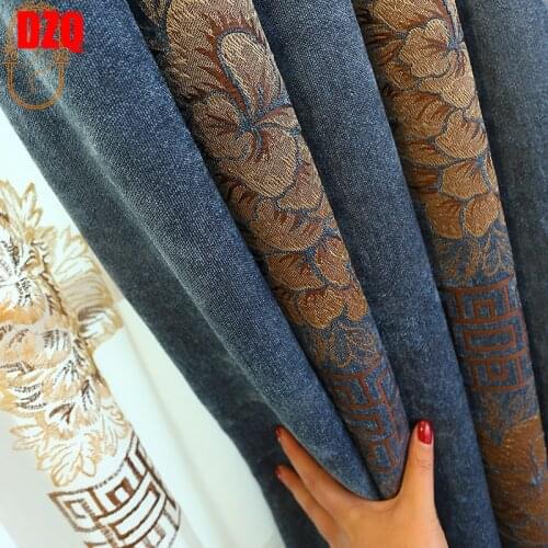 Black Out Curtains for Living Room Bedroom Minimalist Striped Jacquard Curtain Thick Chenille Back Word Lines Classical Curtains