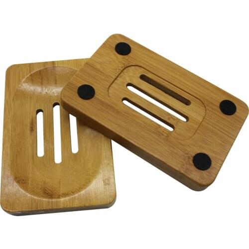 Wooden Natural Bamboo Soap Dishes Tray Holder Storage Soap Rack Plate Box Container Portable Bathroom Soap Dish Storage Box
