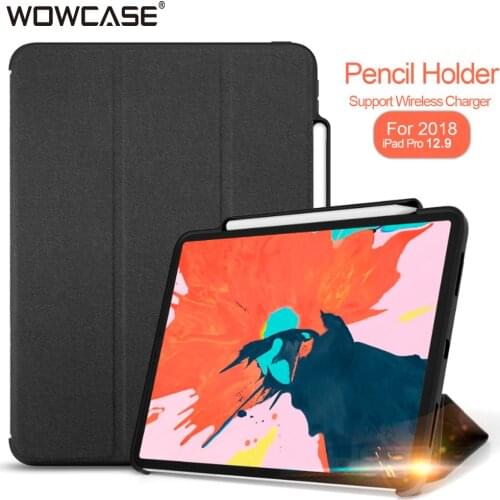For iPad Pro 12.9 Case 2018 Pencil Holder Cloth Microfiber interior Smart Flip Cover For iPad Pro 12.9 A1876 A2014 A1895 A1983