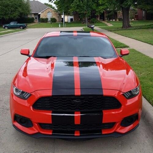 For Decal Sticker Stripe Body Kit for d Mustang GT LED Light Spoiler Carbon Hood Car Styling Roof Truck