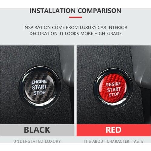 For Toyota86 Corolla Vios Camry RAV4 CHR Real Carbon Fiber Car Engine Start Stop Switch Button Trim Cover Stickers Decals Stying