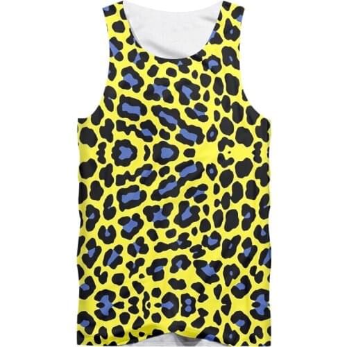 IFPD EU Size Vest Men New Gyms Leopard Spot 3D Tank Tops Print Casual Plus Size 5XL Tops Hip Hop Unisex Summer Sleeveless Shirt