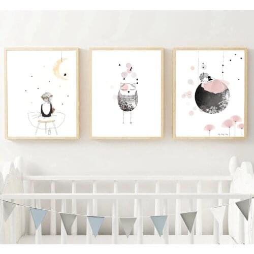 Sleeping Girl Canvas Painting Art Wall Picture Girls Bedroom Decor , Watercolor Dream Girls Canvas Art Print Painting Poster