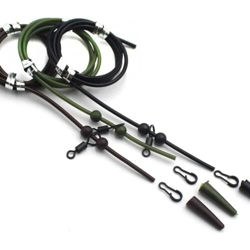 2Set Pre Rigged Rig Tube for Helicopter Chod Rig Set Up Chod Hair Rigs Big Eye Swivel Carp Fishing Tackle links Accessory