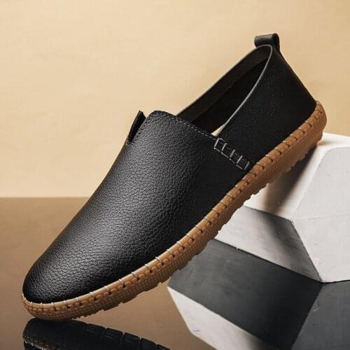 Genuine Leather Summer Comfort Mens Shoes Luxury Sandals Sneakers Casual Men Shoes Breathable Male Flats Slip On Driving Shoes