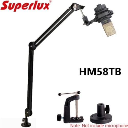 Superlux HM58TB Microphone Desktop Bracket Universal Cantilever Shock Mount Table Arm Extended Cantilever Suspension Mic Stand