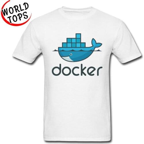 New Docker Blue Whale T Shirt Mother Day Coupons Customized Short Sleeve Pure Cotton O-Neck Man T Shirt High Quality Clothes