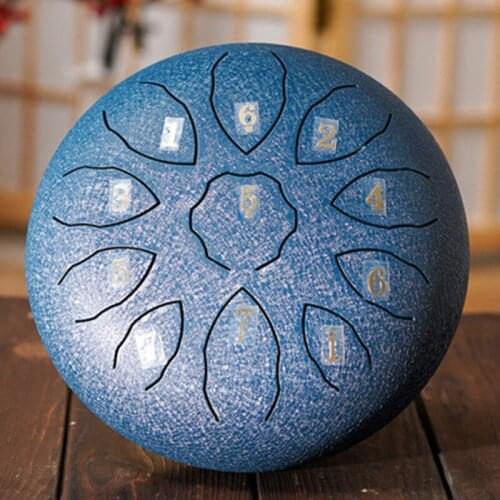 NEW Steel Tongue Drum 8 inch 11 tone Drum Handheld Tank Drum Percussion Instrument Yoga Meditation Beginner Music Lovers Gift