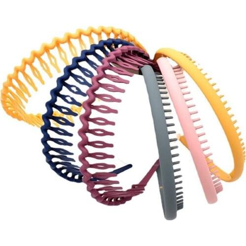 Fashion Simple Headdress Solid Color Resin Hair Comb Hairbands Headband Hair Hoop Bezel With Teeth Hair Accessories For Women