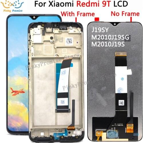 Original For Redmi 9T LCD Display+Touch Screen Panel Digitizer Assembly with Frame For Redmi 9T J19S M2010J19SG LCD
