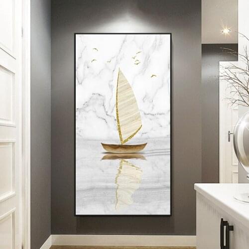 Sailing Yellow Boats Canvas Painting Seascapes Wall Pictures For Living Room Nordic Posters And Prints Decorative Office Decor