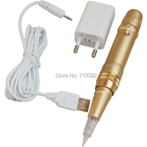 XIMUKA Gold Tattoo Eyebrow Liner Machine Professional Permanent Makeup Machine Cartridge Needles