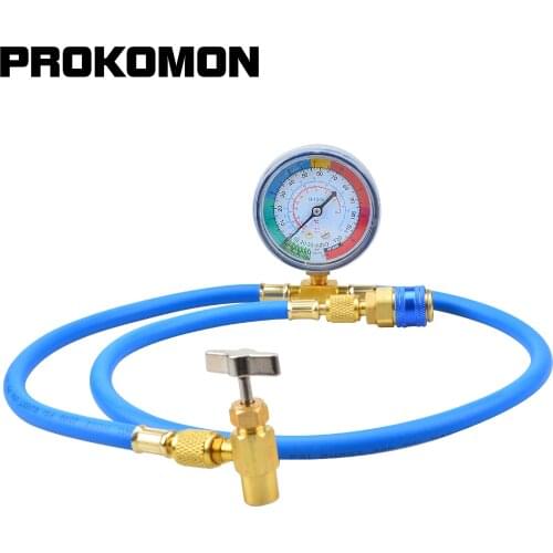 Quick Release Refrigerant Connector Cold Pressure Gauge for Car Air Conditioning Repair Tool Refrigerant Gauge