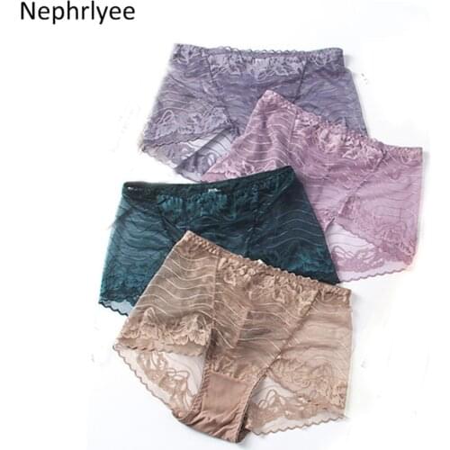 Sexy Women Underwear Cotton Mid-Waist Lace Briefs Ladies Underpants Fashion Flexible Mesh Lingerie Panties