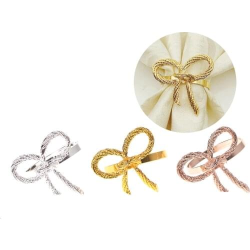 Silver Gold Napkin Rings, Napkin Ring Holder for Thanksgiving, Christmas Party Decoration, Everyday Butterfly Napkins Rings