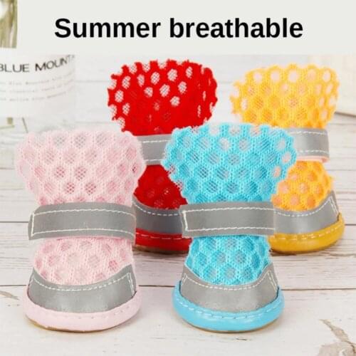 Pet dog shoes puppy breathable mesh sandals soft sole cat chihuahua waterproof non-slip rain boots summer pet boots
