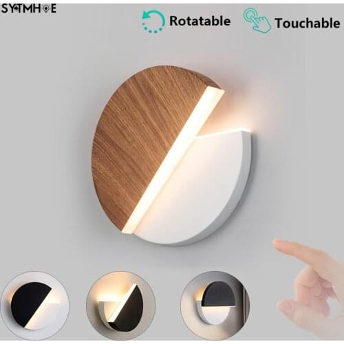 Contemporary White Antique Wall Bracket Light Designer UK Wooden LED Wall Mounted Bedside Lamp For Living Room With Touch Switch