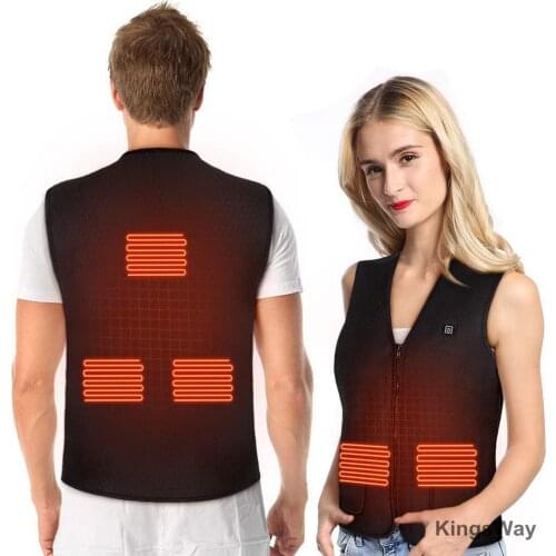 Outdoor Electric Vest Heated Cloth Jacket USB Charging Intelligent Warm Up Heating Pad Winter Body Warmer