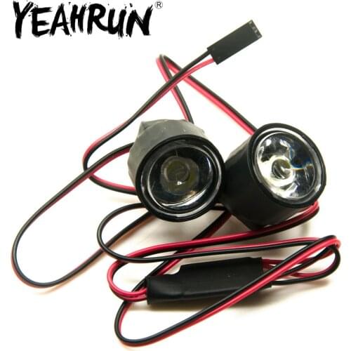 YEAHRUN Universal 1W 3W White Head Led Light Flashing Headlight for Axial SCX10 TRAXXAS TRX-4 RC Model Drift Car Accessories