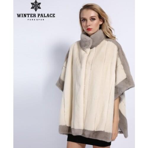 WINTER PALACE 2019 Fashion Winter Mink Coat L Imported Velvet Grade Mink Fur Coat International Catwalk Style Real Fur Coat
