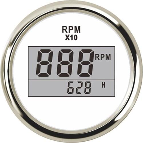 0~9990 RPM Digital Tachometer 52mm Marine Tachometer With Hourmeter Red Backlight Fit For Car Truck Boat Tacho Gauge