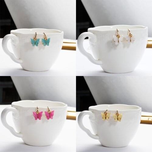 1Pair New Fashion Korean Style Cute Colorful Enamel Butterfly Insect Animal Drop Earring Charm Jewelry Gift For Women
