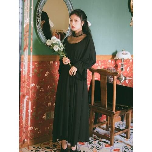 2019 new fashion womens clothing autumn winter dress vintage dress dresses