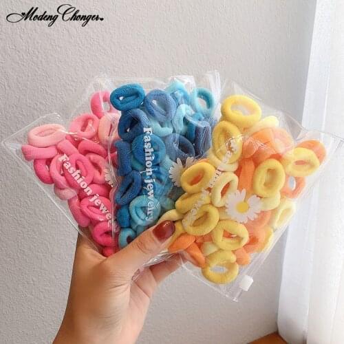 50PCS Lovely Children Colorful Hair Ties Cute Rubber Bands Ponytail Elastic Hair Band Hair Rope Cartoon Girl Hair Accessories