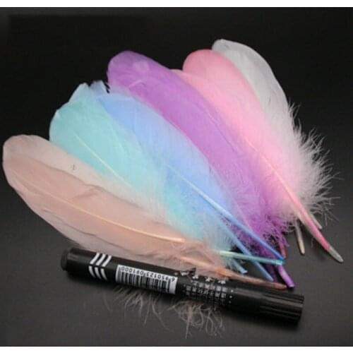 50pcs Diy Swan Plumas 28-color Hard Big Fluttering Feathers Handmade Plume Decoration Materials for Wedding Party Hat 14-20cm