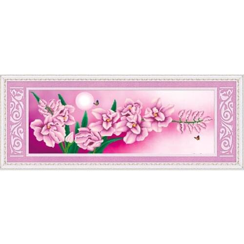 5D Diy Diamond Painting Cross Stitch Pink Flower Pattern Full Drill Resin Diamond Embroidery Diamond Mosaic Decorative Paintings