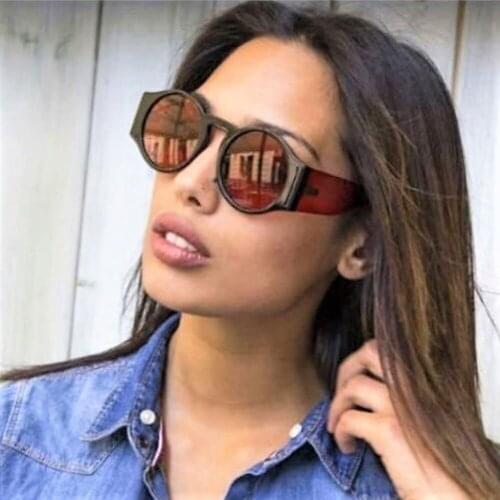 6 Colors Retro Round Sunglasses Sexy Shades Men Women Transparent Mirror Leg Brand Glasses Designer Fashion Female 45383