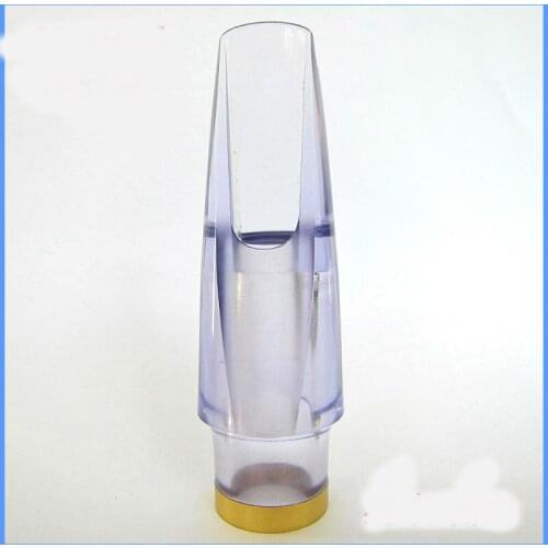 Music Instrument Accessories Parts Roffee Professional 1 Piece Alto Saxophone Mouthpiece Transparent with Copper Ring