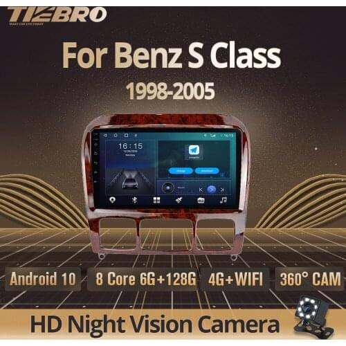 TIEBRO 2 Din Android 10.0 Car Radio For Mercedes Benz S Class 1998-2005 Car Multimedia Player Stereo With Screen Navigation GPS