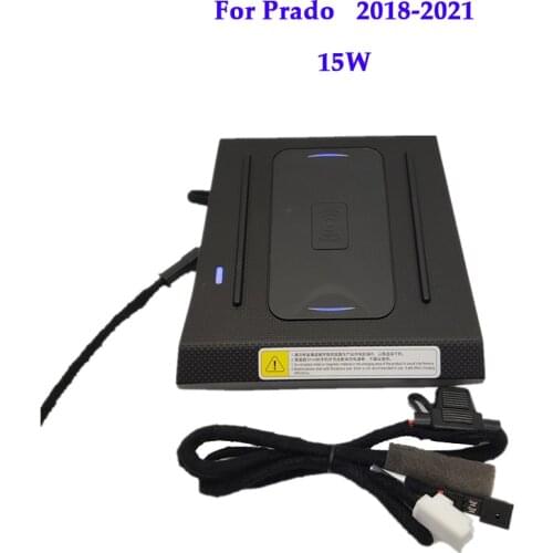 Car Wireless Charger For Prado 2018-2021 Accessories Fast Wireless Charging 15W 10W For Prado Phone Batter Charger