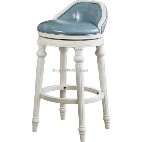 Solid Wood Bar Stools Modern And Simple American High Stools Home Backrest Bar Stools Swivel Bar Stools Front Desk Chairs