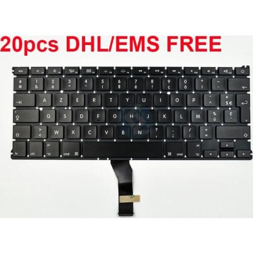 Free DHL/EMS 20pcs AZERT Keyboard For Macbook AIR 13" A1369 A1466 French FR Keyboard 2011 2012 2013 2014 2015
