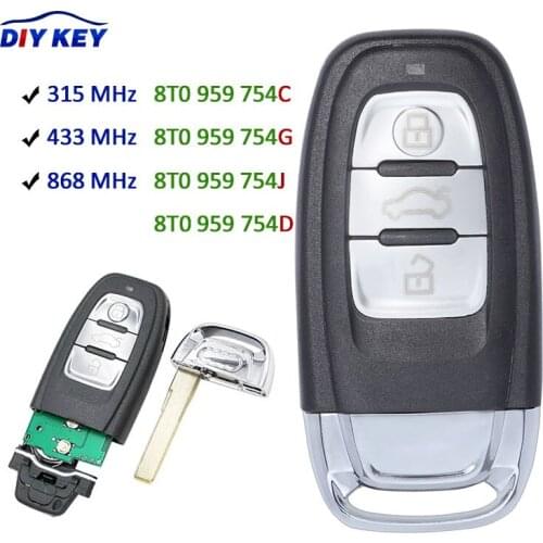 DIYKEY Cheap Remote Key PCF7945A ID46 315MHz 8T0 959 754C 433MHz 8K0 959 754 G 868MHz 8T0959754D for 2014 Audi Q5 A4 A5