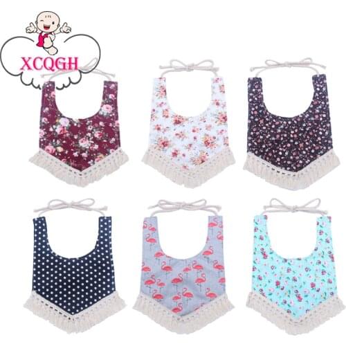 XCQGH Baby Bibs Cotton Boy Girl Bib Baby Saliva Towel Apron Flower Strip Infant Bandana Bibs Tassel Burp Cloth Feeding Accessory
