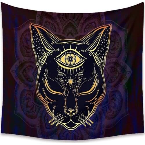 Evil eye cat tapestry mandala wall hanging blanket dorm decor wall fabric boho curtainscolgante pared