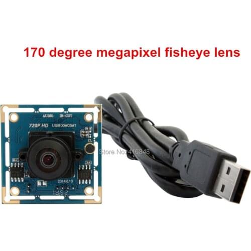 170 degree fisheye lens 1280X720 hd usb cam, UVC1.1 free driver usb webcam laptop 1/4 CMOS OV9712 camera module